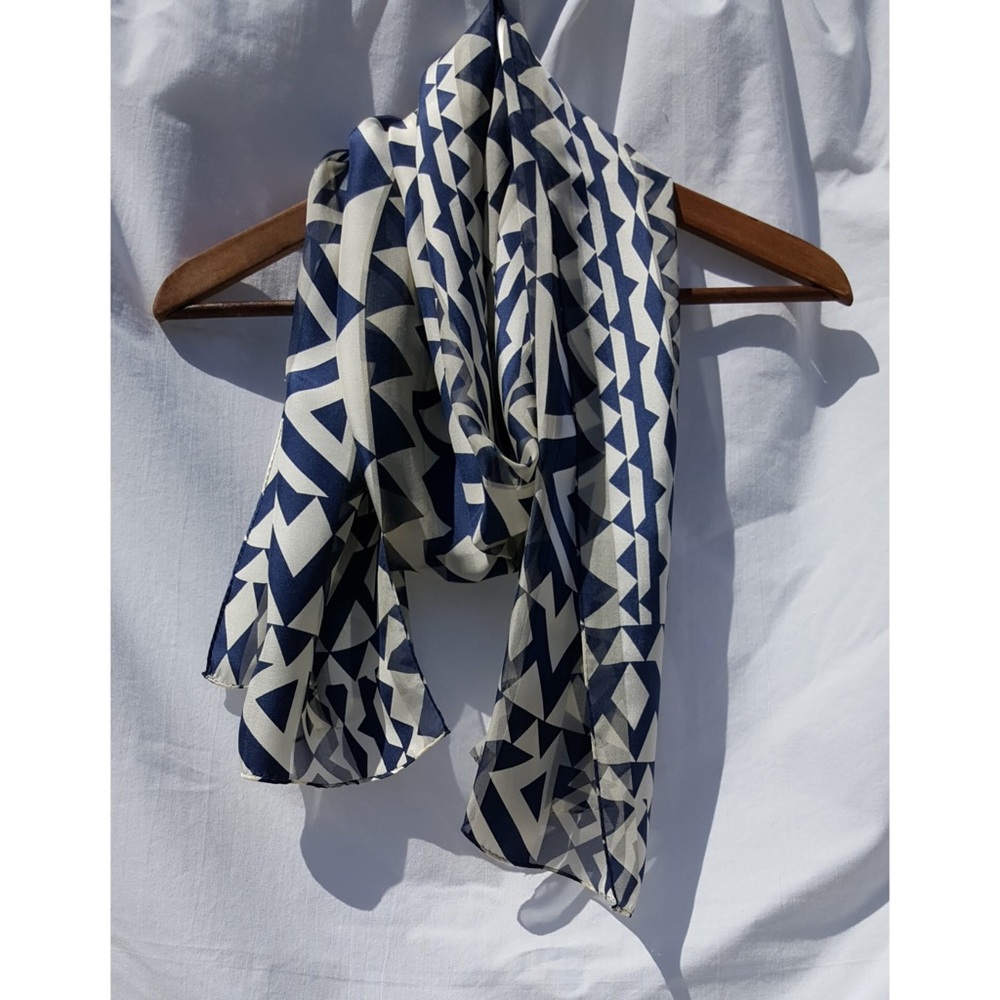 Geometric Japanese Silk Scarf